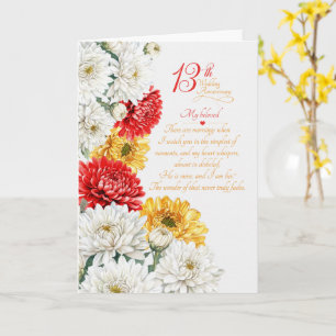 Tarjeta Aniversario de bodas número 13 sentimental Crisant