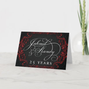 Tarjeta Aniversario de bodas número 25 personalizado