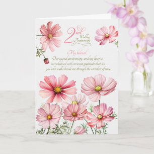 Tarjeta Aniversario de bodas número 2 Sentimental Cosmos R