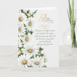 Tarjeta Aniversario de bodas número 5: Margaritas sentimen
