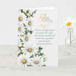 Tarjeta Aniversario de bodas número 5: Margaritas sentimen