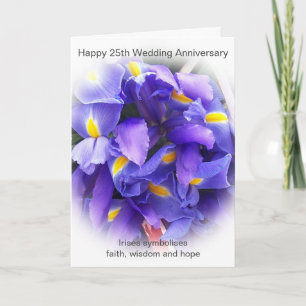 Tarjeta Aniversario de bodas personalizado 25 años floral