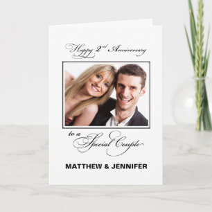Tarjeta Aniversario de bodas personalizado con nombre y fo