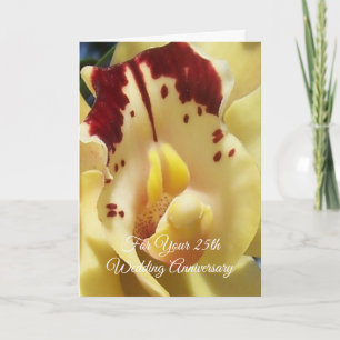 Tarjeta Aniversario de bodas personalizado de orquídea 25 