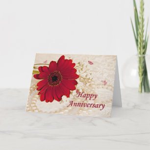 Tarjeta Aniversario de bodas, una flor de margarita