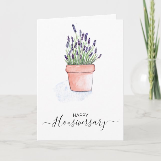 Tarjeta Aniversario de casa feliz referencia de housiversa (Anverso)