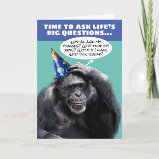 Tarjeta Aniversario de Chimpancé olvidadizo gracioso