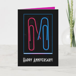 Tarjeta aniversario de clip de papel