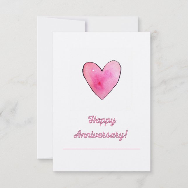 Tarjeta Aniversario de Cuadros de Acuarela (Anverso)
