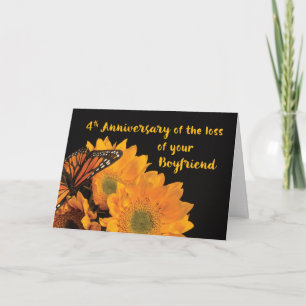 Tarjeta Aniversario de cuarto año personalizado Fallecimie