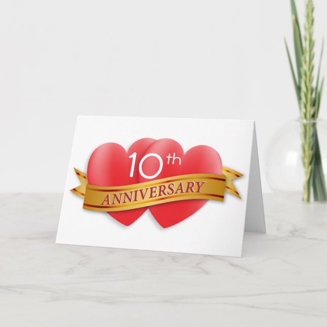 Tarjeta Aniversario de dos corazones (Anverso)
