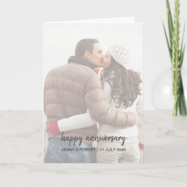 Tarjeta Aniversario de Foto con Letra Moderna y Elegante
