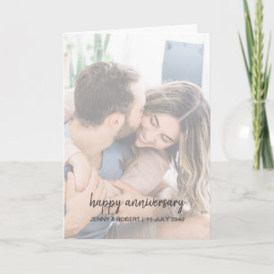 Tarjeta Aniversario de Foto de Escritura Moderna y Elegant
