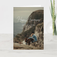 Aniversario de foto personalizada minimalista retr