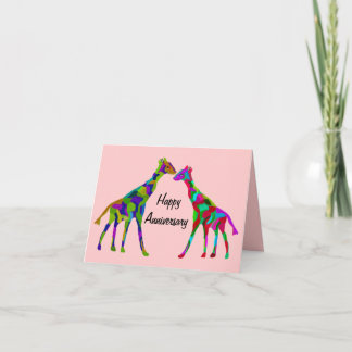 Tarjeta Aniversario de Giraffe Luv