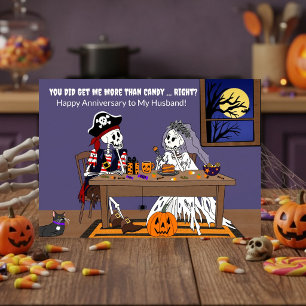 Tarjeta Aniversario de Halloween Esposo Esqueletos Diverti