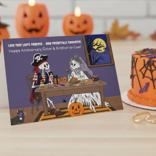 Tarjeta Aniversario de Halloween Hermana y Cuñado