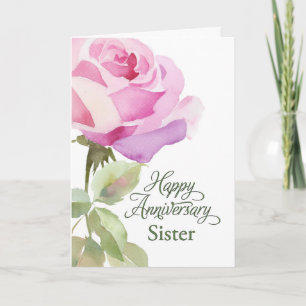 Tarjeta Aniversario de Hermana Católica Monja Rosa Floral