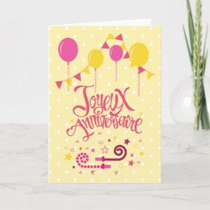 Tarjeta Aniversario de Joyeux   Cumpleaños feliz