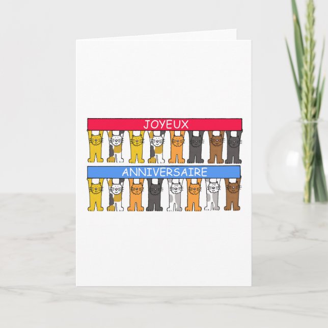 Tarjeta Aniversario de Joyeux Feliz cumpleaños francés (Anverso)