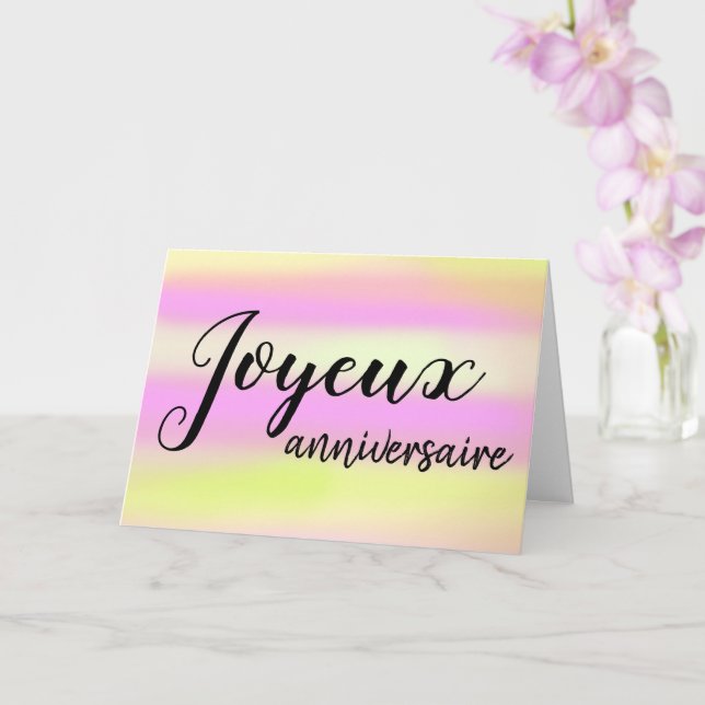 Tarjeta Aniversario de Joyeux Nacimiento Francés (Orquídea)