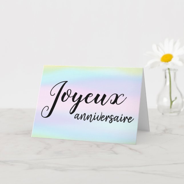Tarjeta Aniversario de Joyeux Nacimiento Francés (Planta pequeña)