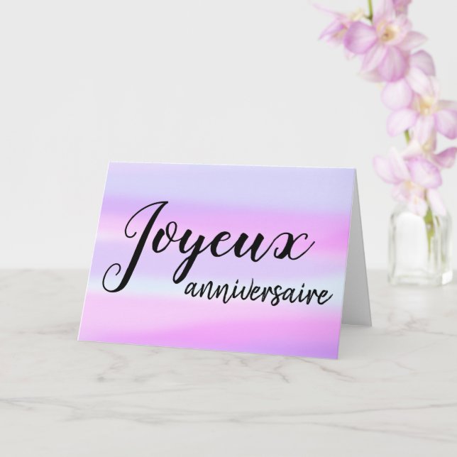 Tarjeta Aniversario de Joyeux Nacimiento Francés (Orquídea)