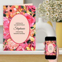 Aniversario de la acuarela floral personalizada y 