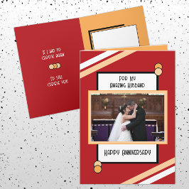Tarjeta Aniversario de la asombrosa foto de su marido rojo