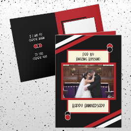 Tarjeta Aniversario de la asombrosa foto roja negra del ma