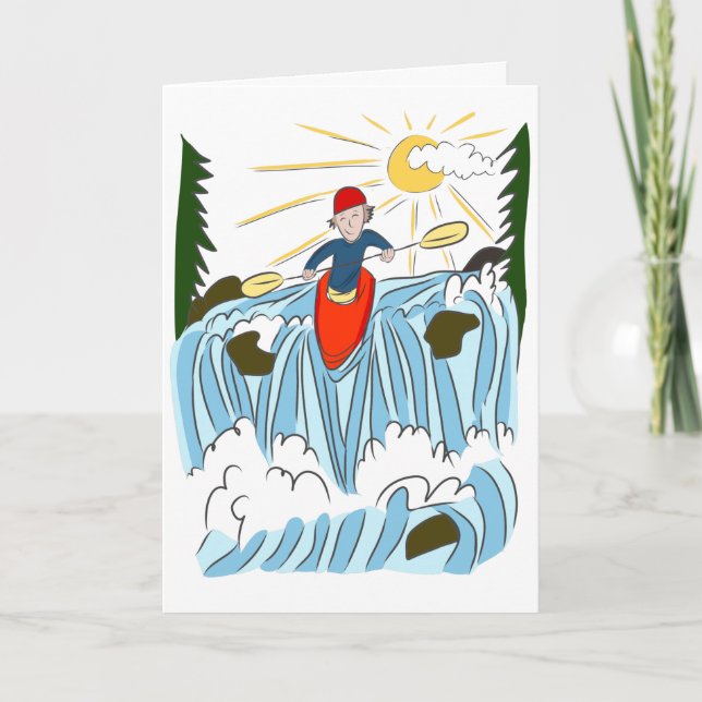 Tarjeta Aniversario de la aventura de Kayaking (Anverso)