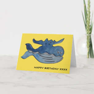 Tarjeta Aniversario de la ballena azul Personalizado