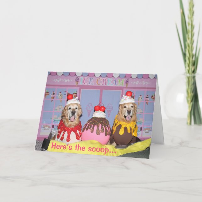 Tarjeta Aniversario de la Banana de Golden Retriever (Anverso)