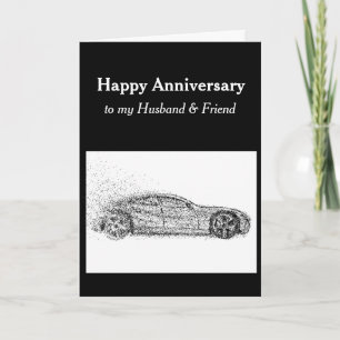 Tarjeta Aniversario de la boda amigo de los automóviles de