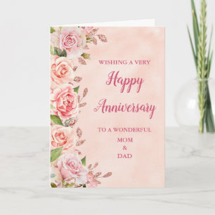 Tarjeta Aniversario de la Boda Mamá Rosa y Papá