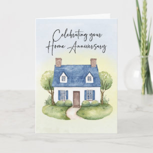 Tarjeta Aniversario de la Casa de Acuarela de Realtor