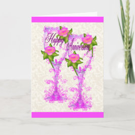 Tarjeta Aniversario de la copa de vino