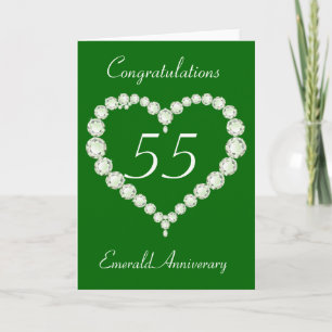 Tarjeta Aniversario de la esmeralda del diamante del