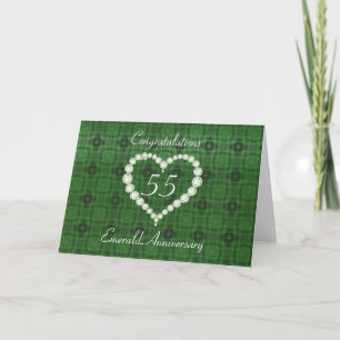 Tarjeta Aniversario de la esmeralda del diamante del