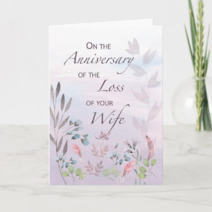 Tarjeta Aniversario de la esposa de las flores de color de