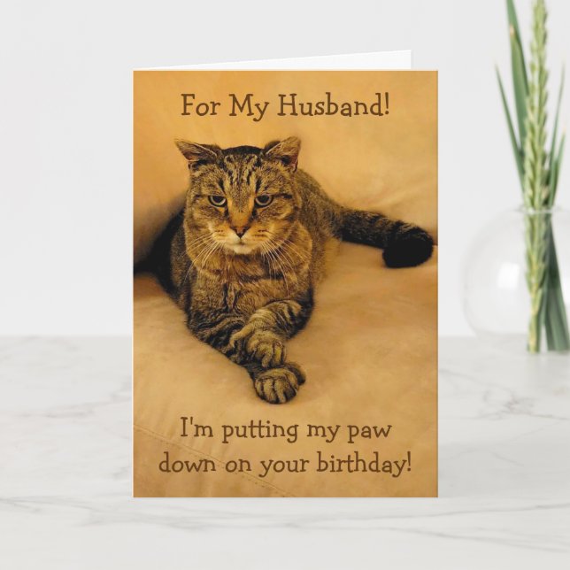 Tarjeta Aniversario de la esposa del gato (Anverso)