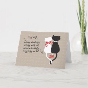 Tarjeta Aniversario de la esposa Gatos blancos y negros en