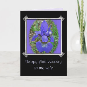 Tarjeta Aniversario de la esposa - Iris siberiano