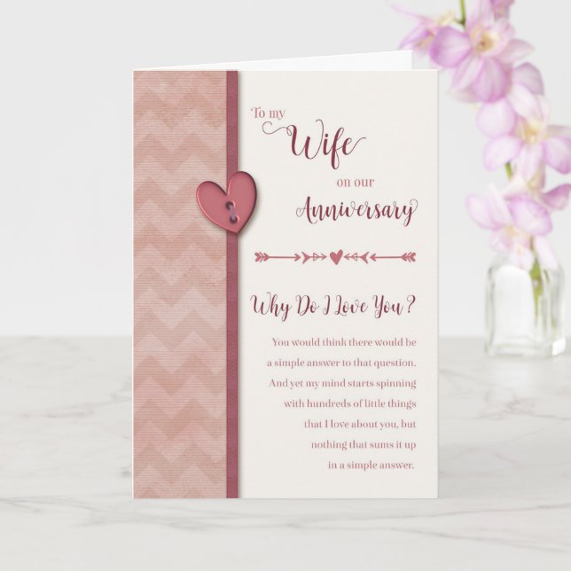Tarjeta Aniversario de la esposa - ¿Por qué te amo? Tarjet (Orquídea)