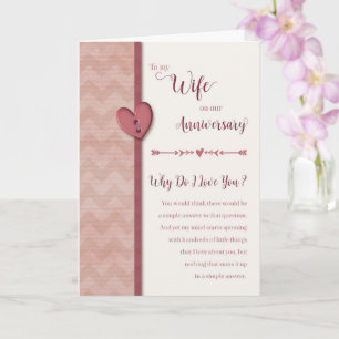 Tarjeta Aniversario de la esposa - ¿Por qué te amo? Tarjet