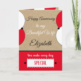 Tarjeta Aniversario de la esposa todos los días es especia