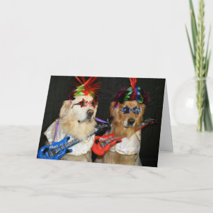 Tarjeta Aniversario de la estrella del rock dorado