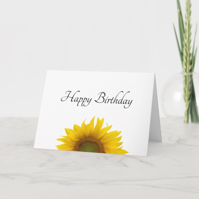 Tarjeta Aniversario de la flor de girasol amarillo amarill (Anverso)