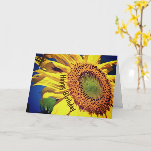 Tarjeta Aniversario De La Flor De Sol Y Invitado (flor amarilla)
