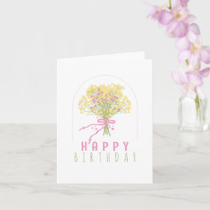 Tarjeta Aniversario de la flor rosa amarilla